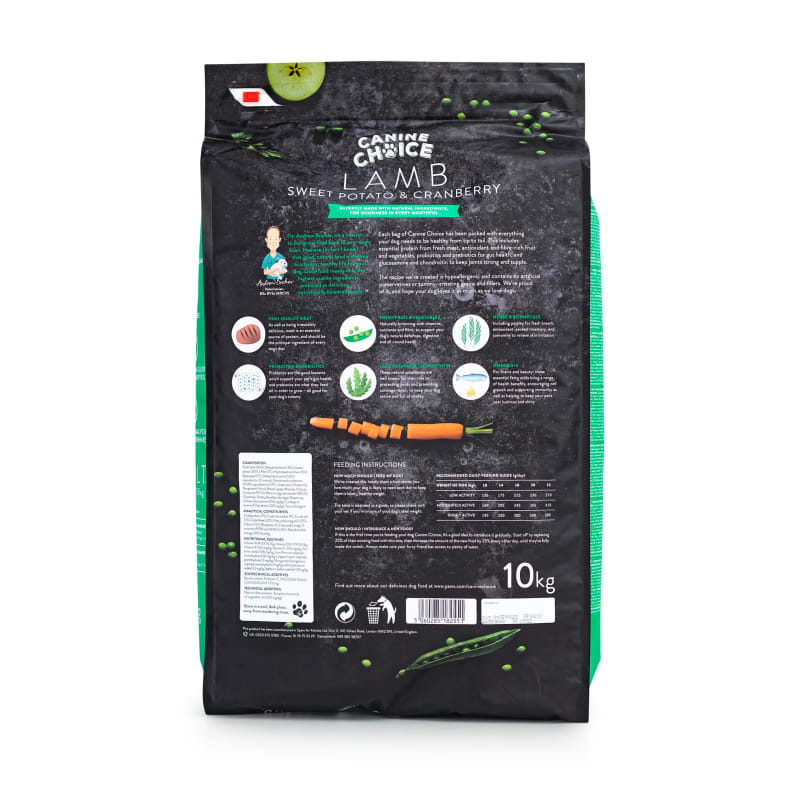 Canine Choice Super Premium Grain Free Medium Adult Dry Dog Food Lamb 10kg Lamb