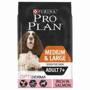Purina Pro Plan Optiderma Middelgrote volwassen hond 7+ droogvoer voor de gevoelige huid (zalm)