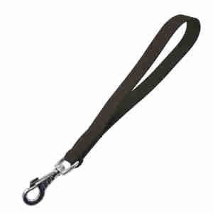 Laisse Gloria Plate en Cuir Noir Pour Chiens