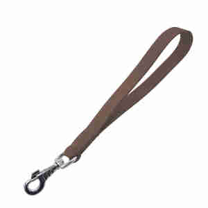 Laisse Gloria Plate en Cuir Marron Pour Chiens