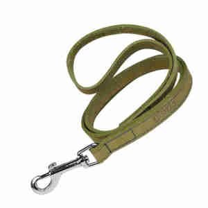 Laisse Gloria en Cuir Nubuck Vert pour Chiens