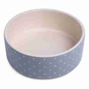 Gamelle en céramique à pois gris pour chiens Petface