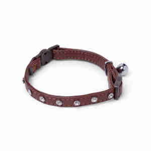 Petface Bruin Diamanten Kattenhalsband
