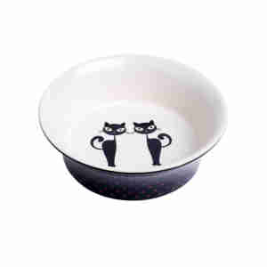 Gamelle en céramique avec chats en ombre chinoise pour chats Petface