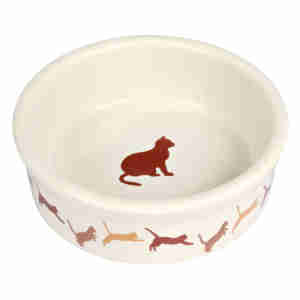 Trixie Ceramic Cat Bowl wuth Cat Print