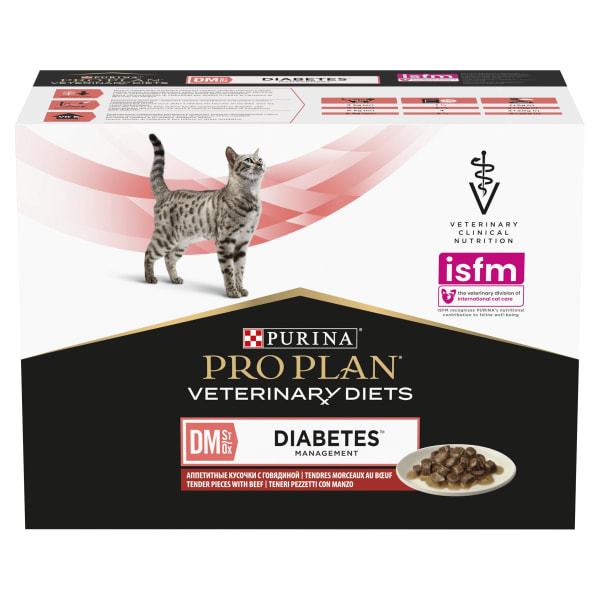 Purina Pro Plan Veterinary Diets DM Diabetes Management Adult Wet Cat Food Beef