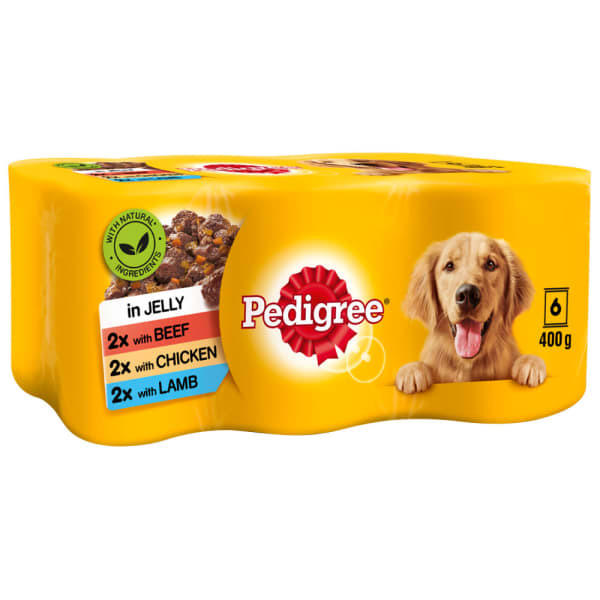 Pedigree dog hot sale food tins