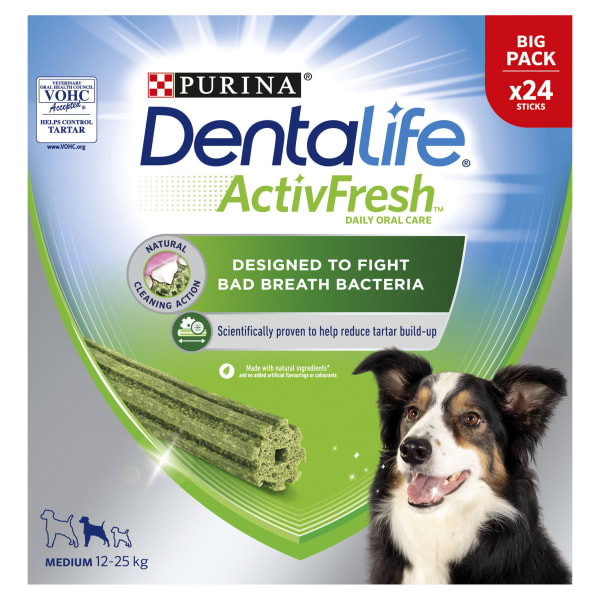 Dentalife ActivFresh Dental Chew Medium Dog Treats 24 Sticks